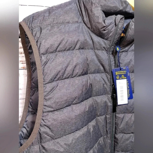 Polo Ralph Lauren XL Blue Duck Down Vest Full Zip Interior Pockets - Picture 4 of 11